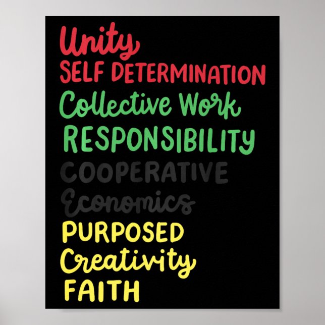 Affiche Kwanzaa 7 Principes African American Black Pride (Devant)