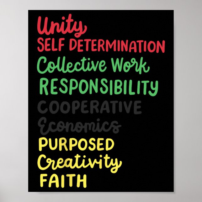 Affiche Kwanzaa 7 Principes African American Black Pride (Devant)