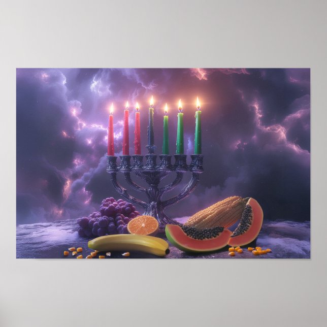 AFFICHE KWANZAA - KINARA - MISHUMAA SABA -  (Devant)