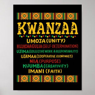 Affiche Kwanzaa Noël Africain Américain 7 Principes Me
