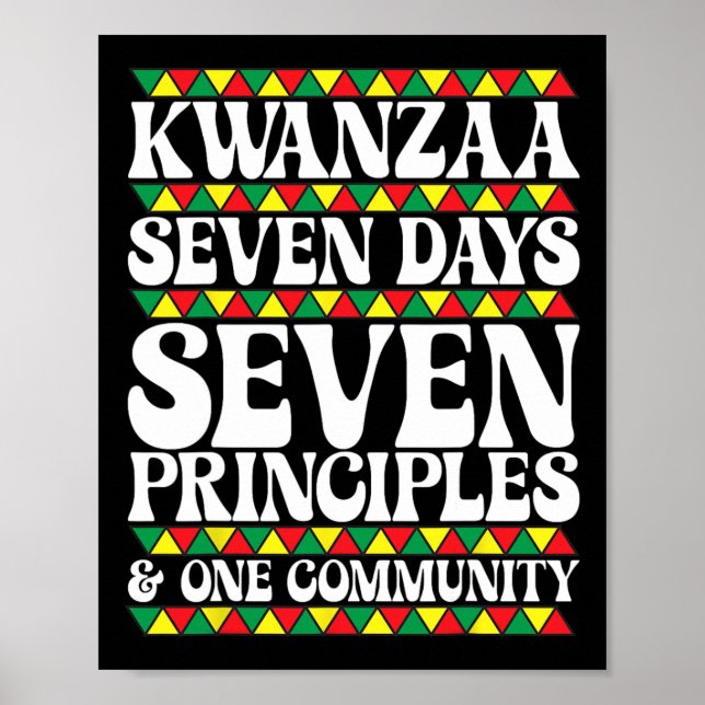 Affiche Kwanzaa Sept Jours Sept Principes Une Communauté (Devant)