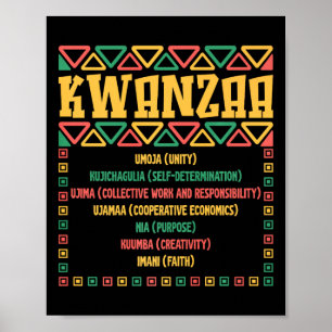 Affiche Kwanzaa Sept Principes Umoja Faith Graphisme