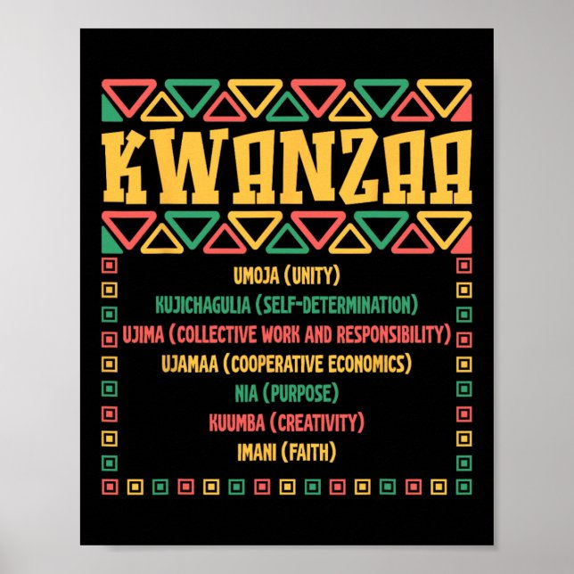Affiche Kwanzaa Sept Principes Umoja Faith Graphisme (Devant)
