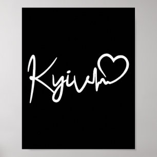 Affiche Kyiv Battement de coeur Ville de Kiev Ukraine