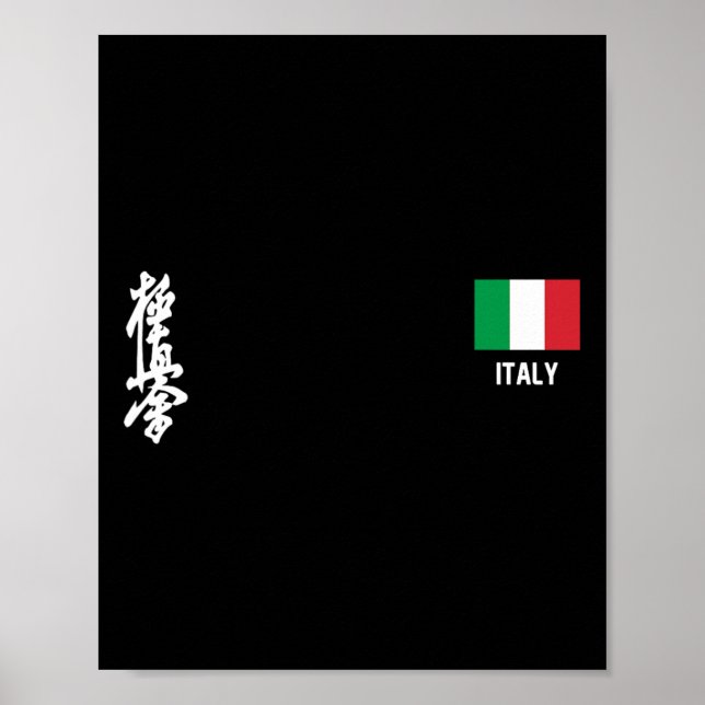 Affiche Kyokushinkai Karaté Italie Dojo Entraînement Drape (Devant)