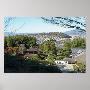Affiche Kyoto & Ginkaku-ji temple, Japon