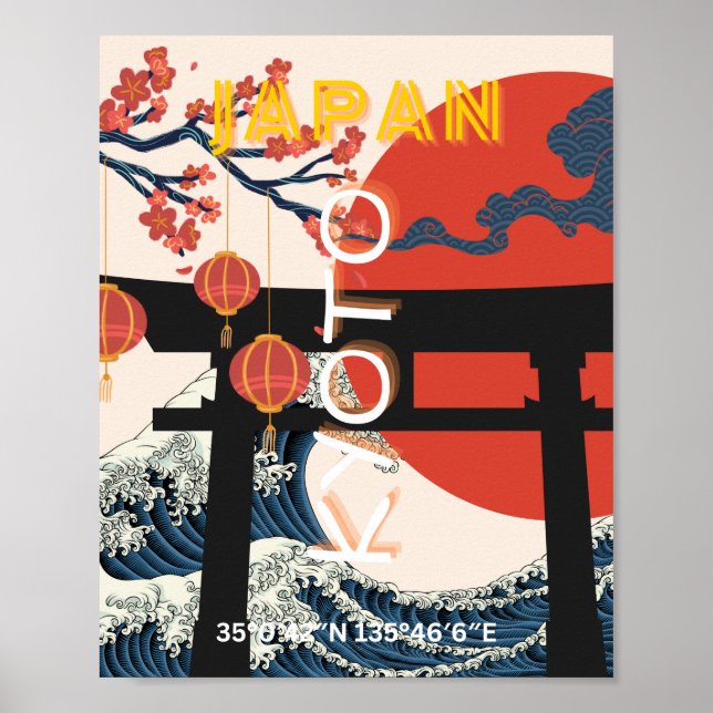 Affiche Kyoto Japan Travel Art, Art Voyage Retro (Devant)