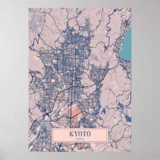 Affiche Kyoto - Japon Breezy City Map