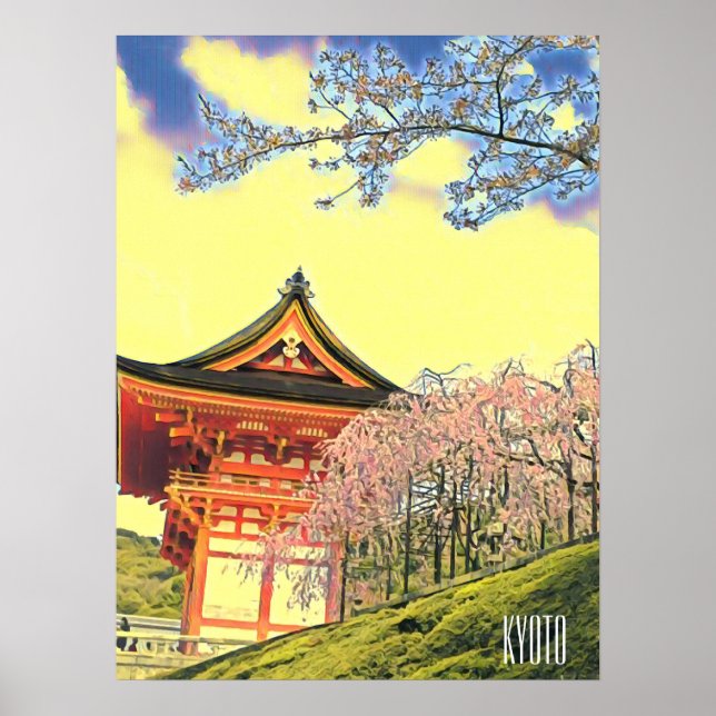 Affiche Kyoto Japon Cherry Blossom photographie de voyage