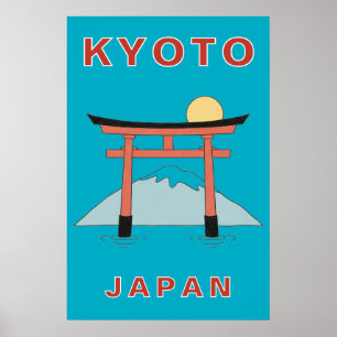 Affiche Kyoto Japon Porte Torii Art Minimaliste Voyage