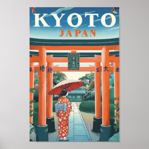 Affiche Kyoto Japon Vintage célèbre Travel Place