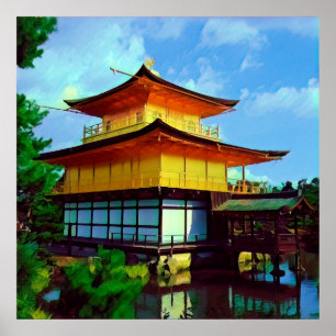 Affiche Kyoto - KINKAU - Pavillon d'or