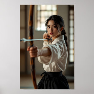 Affiche Kyudo japonais La Voie De L'arc