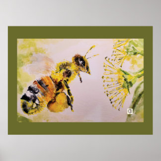 Affiche la abeja y la flor