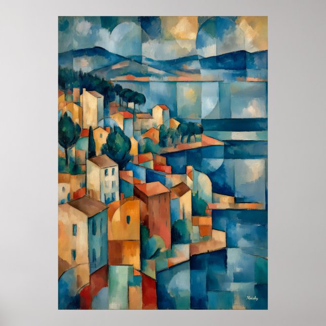 Affiche La baie de Marseille  Chef-d'œuvre de réinterpréta (Devant)