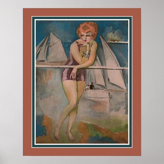 Affiche La Baigneuse, Deauville ca 1920 (Devant)