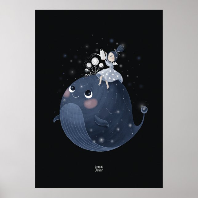Affiche LA BALEINE DE LA LUNE D'EAU par Alexandra Dikaia (Devant)