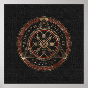 Affiche La barre d'Awe Noir et Rouge Cuir et or