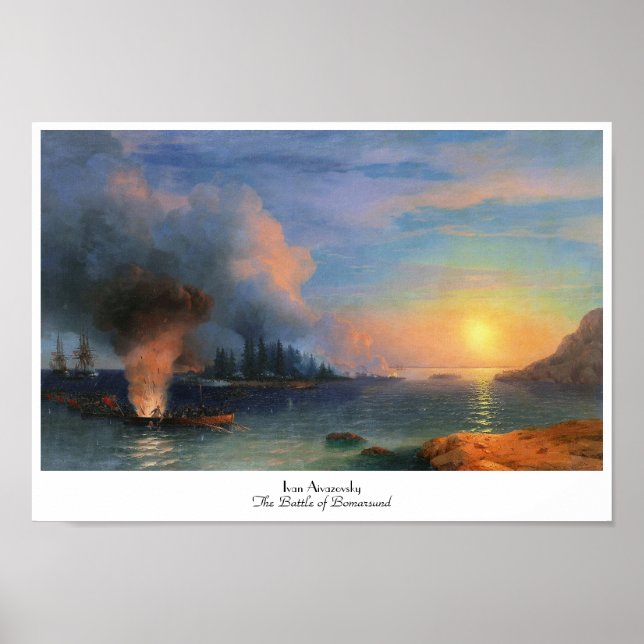 Affiche La bataille de Bomarsund Ivan Aivazovsky (Devant)