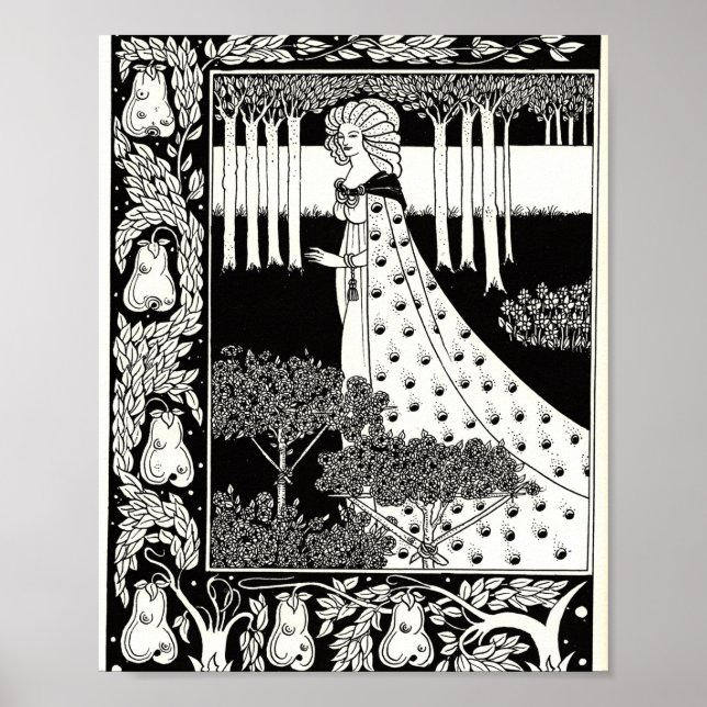 Affiche La Beale Isoud à Joyous Gard, Aubrey Beardsley (Devant)