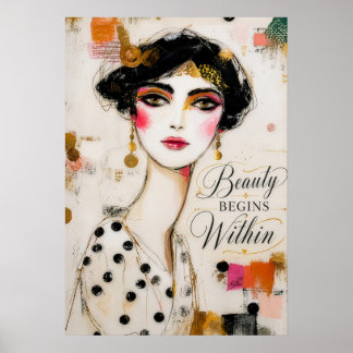 Affiche La beauté commence à l'intérieur Élégante Féminine
