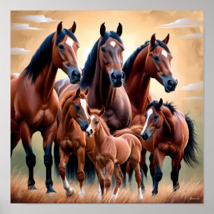Affiche La beauté des chevaux américains
