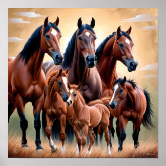 Affiche La beauté des chevaux américains