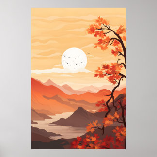 Affiche La beauté des paysages d'automne