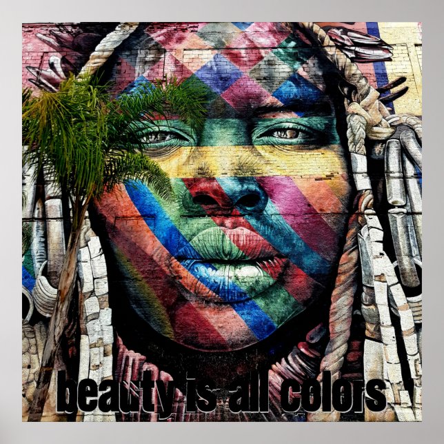 Affiche La beauté vient dans toutes les couleurs (Devant)