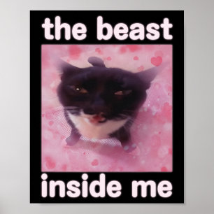Affiche La Bête Dans Moi Drôle Mat Mème Don Pour Les Homme