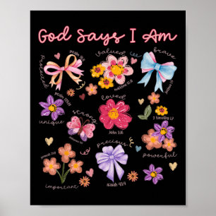 Affiche La Bible Chrétienne Verse Dieu Dire Je Suis Femmes
