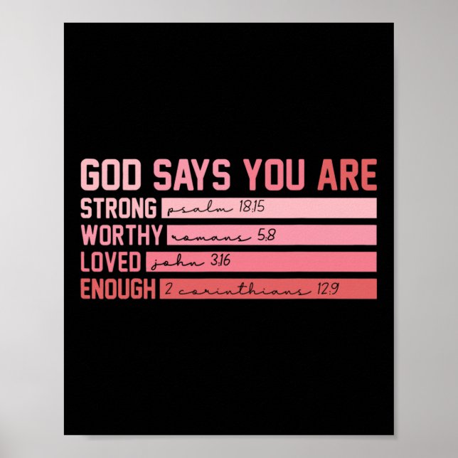 Affiche La Bible Chrétienne Verse Dieu Dit Que Vous Êtes V (Devant)