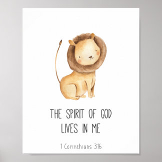Affiche La Bible Enfant Verse L'Esprit de Dieu vit en moi
