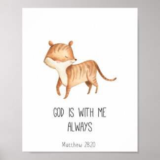 Affiche La Bible Enfante Verse Dieu est avec moi toujours