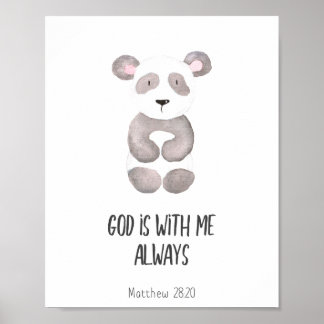 Affiche La Bible Enfante Verse Dieu est avec moi toujours