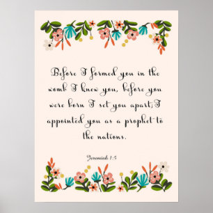 Affiche La bible exprime l'art en vers - 1:5 de Jérémie