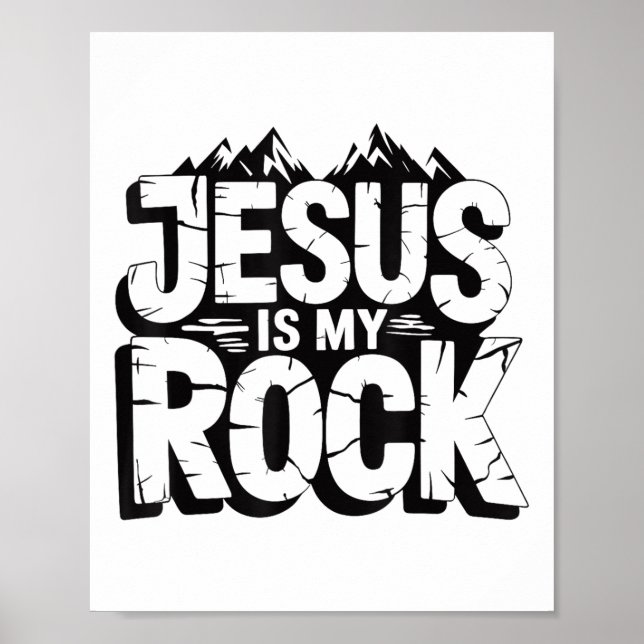 Affiche La Bible Jésus Est Mon Rocher Chrétien (Devant)