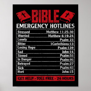 Affiche La Bible numéros d'urgence Funny Dieu chrétien Jés