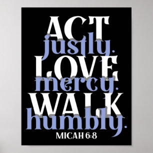 Affiche La Bible Verse Act Juste Amour Mercy Walk Humbly D