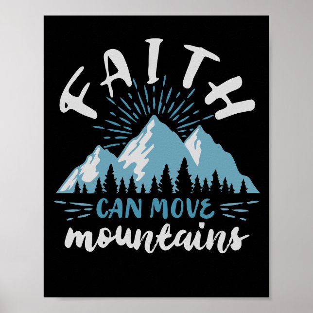 Affiche La Bible Verse La Foi Peut Déplacer Les Montagnes  (Devant)
