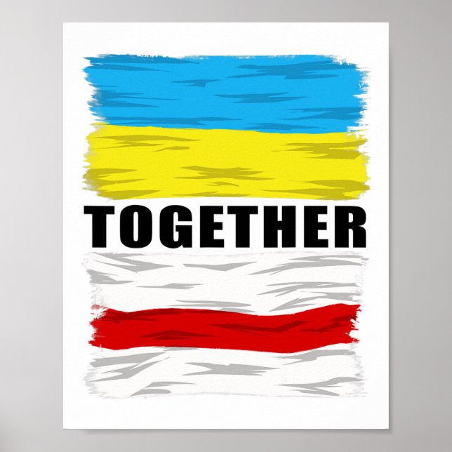Affiche La Biélorussie soutient l'Ukraine pour arrêter la  (Devant)