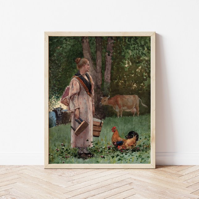 Affiche La bonne de lait | Winslow Homer (Créateur téléchargé)