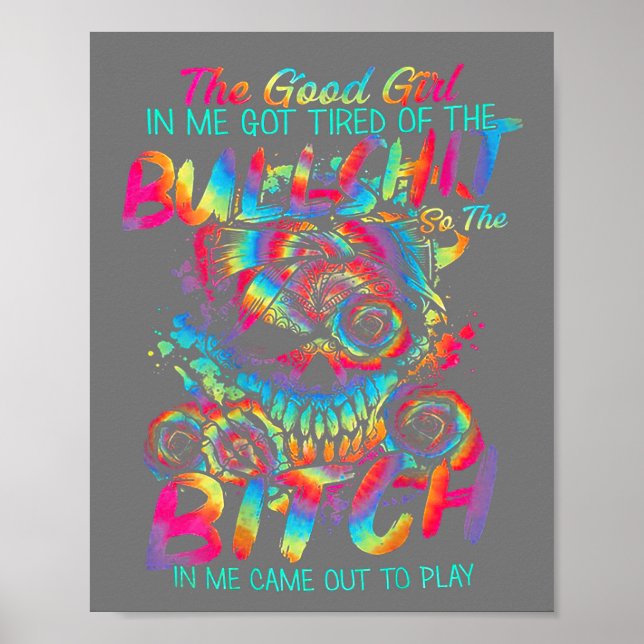 Affiche La Bonne Fille En Moi Tattoo Rose crâne (Devant)