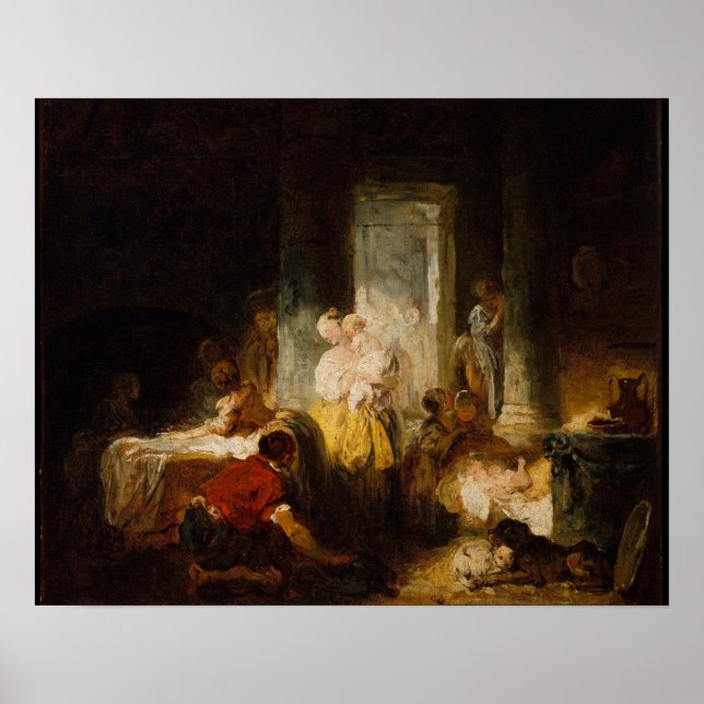 Affiche La Bonne Mère - Fragonard (c.1760) (Devant)
