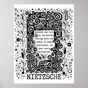 Affiche La bonté et l'amour citation de Nietzsche