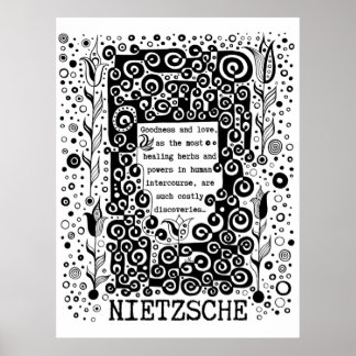 Affiche La bonté et l'amour citation de Nietzsche