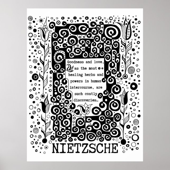 Affiche La bonté et l'amour citation de Nietzsche (Devant)