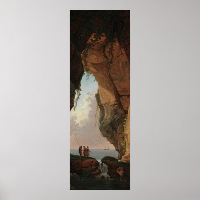 Affiche La bouche d'une grotte (1784) Hubert Robert (Devant)