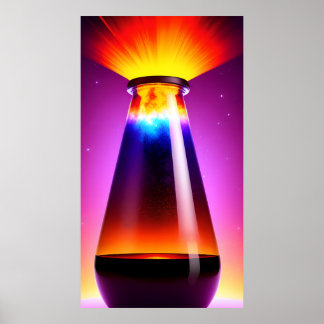 Affiche La Bouteille Magique | Lampe à lave | Dégradé | AI
