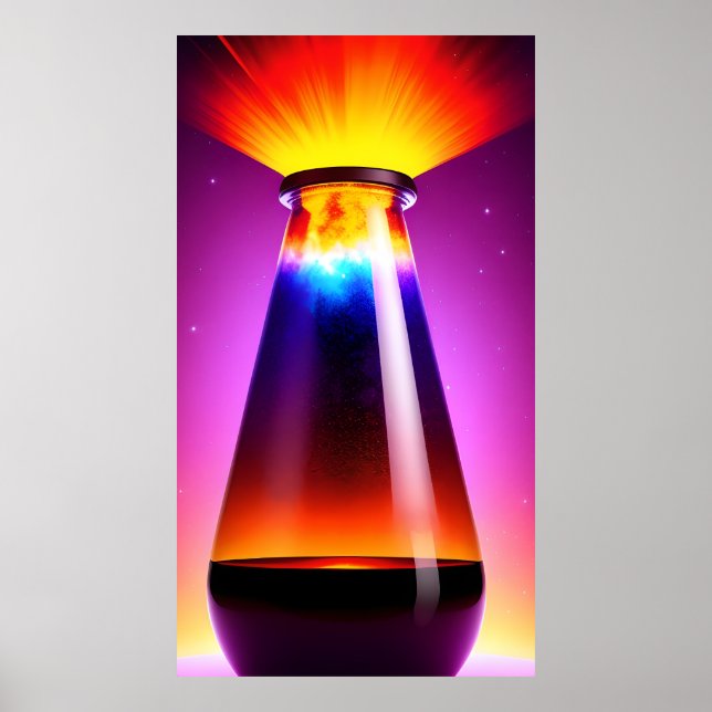 Affiche La Bouteille Magique | Lampe à lave | Dégradé | AI (Devant)